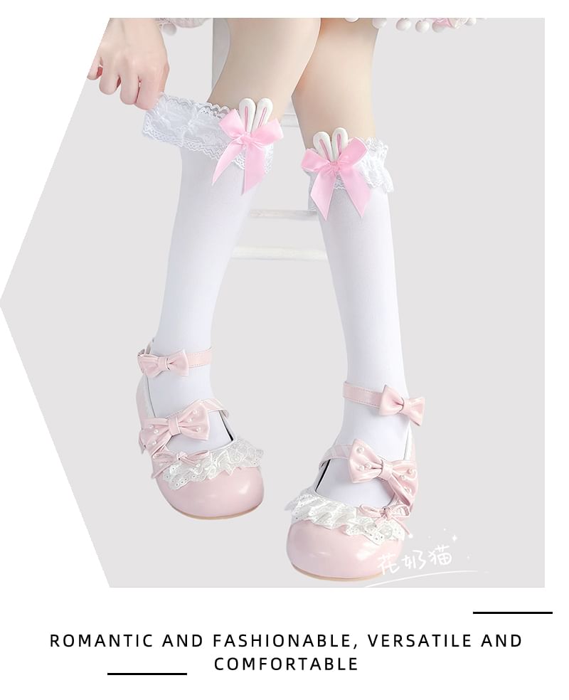 Designs) (Various Bow Trim Socks Lace
