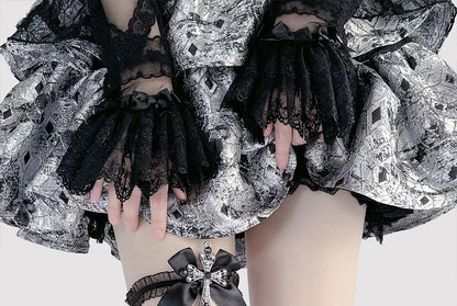 Garter Rhinestone Bow Cross