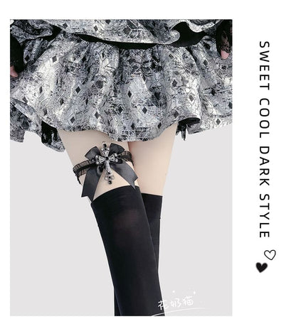 Garter Rhinestone Bow Cross