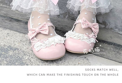 Mesh Socks Ruffle Dotted