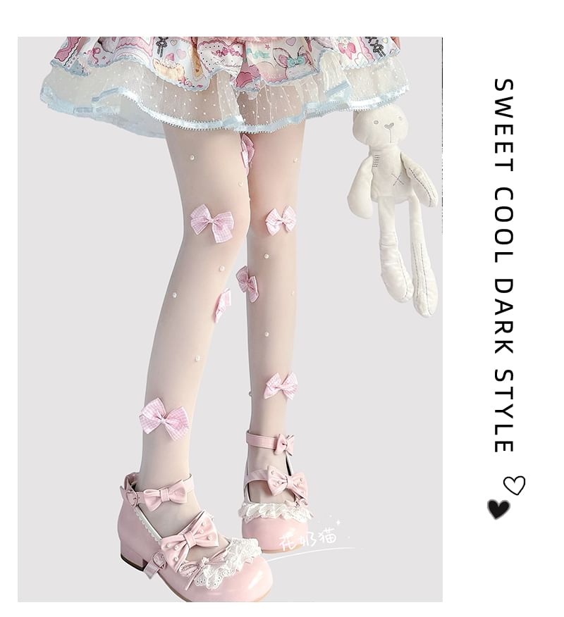 Sheer Bow Tights