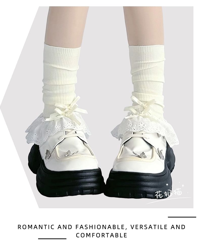 Leg Warmers Trim Lace Bow