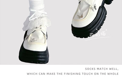 Leg Warmers Trim Lace Bow