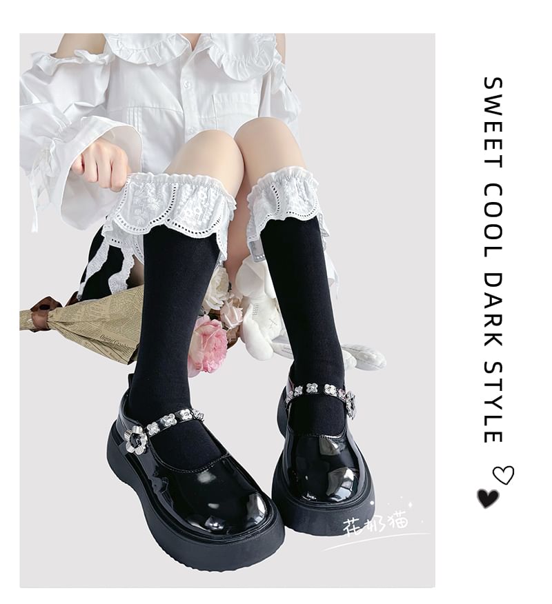 Spitze (verschiedene Designs für hohe Kniestrümpfe mit Besatz)