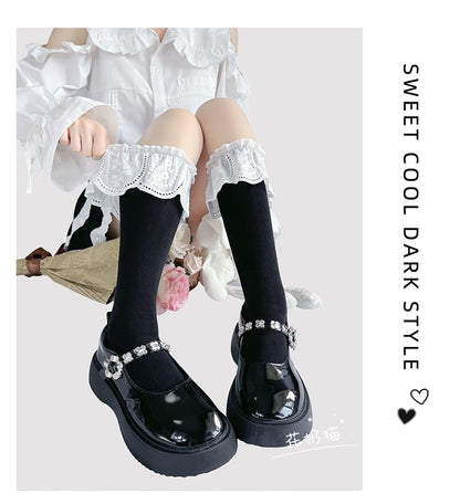 Spitze (verschiedene Designs für hohe Kniestrümpfe mit Besatz)