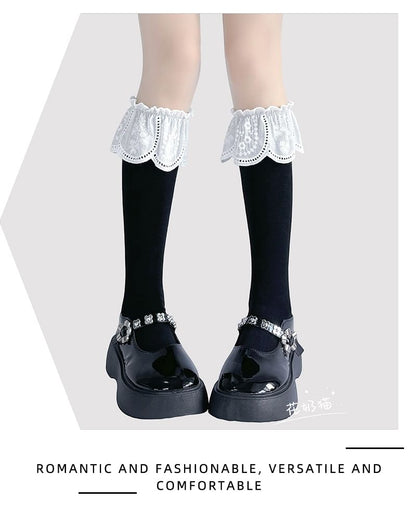 Spitze (verschiedene Designs für hohe Kniestrümpfe mit Besatz)