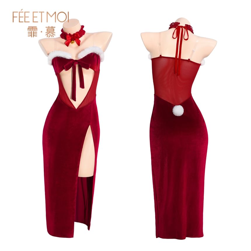 Christmas Rabbit Girl Lingerie Costume Set