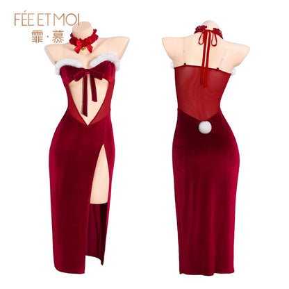 Christmas Rabbit Girl Lingerie Costume Set