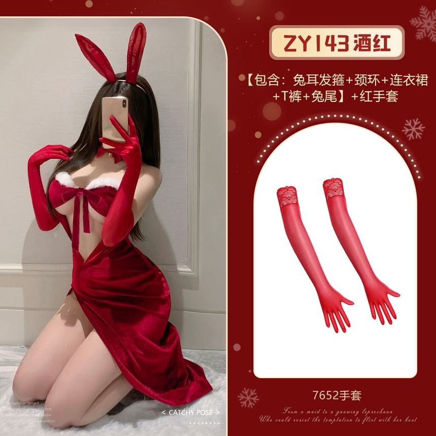 Christmas Rabbit Girl Lingerie Costume Set