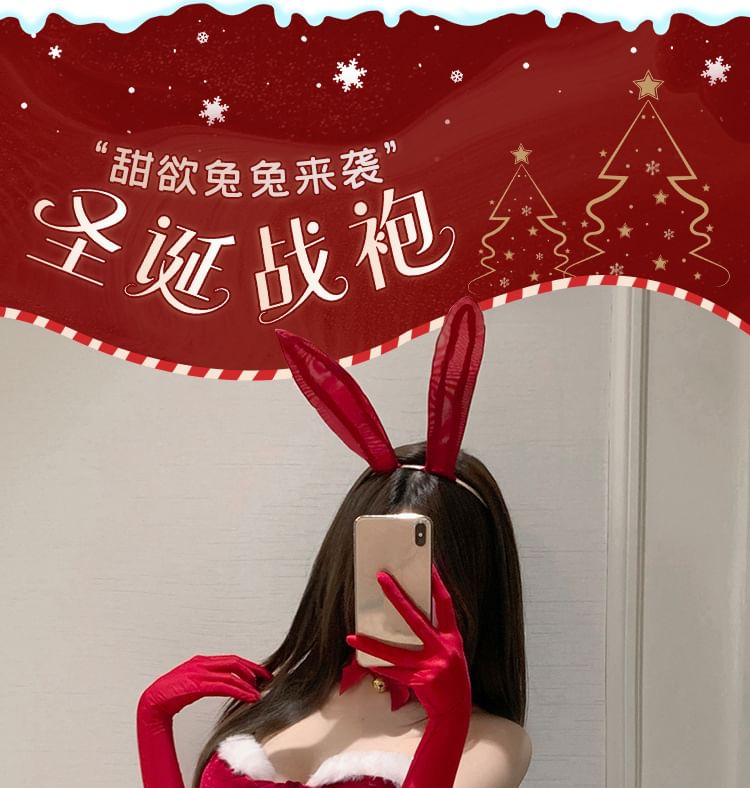 Christmas Rabbit Girl Lingerie Costume Set
