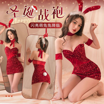 Christmas Rabbit Girl Lingerie Costume Set
