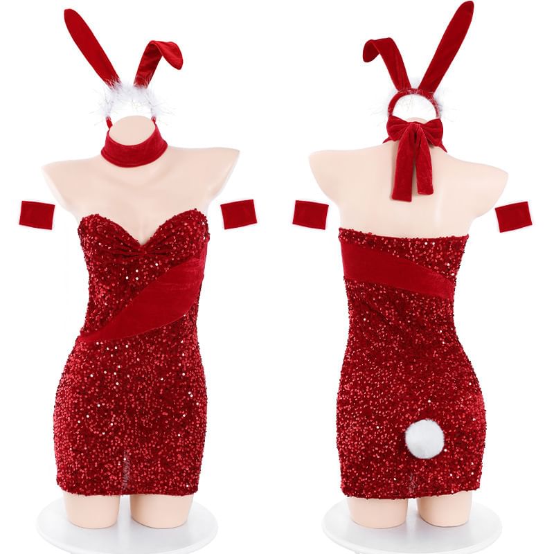 Christmas Rabbit Girl Lingerie Costume Set