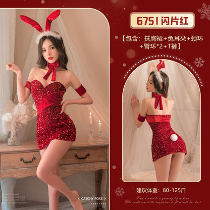 Christmas Rabbit Girl Lingerie Costume Set