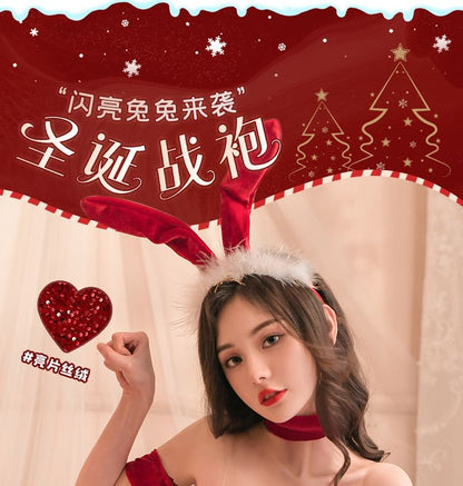Christmas Rabbit Girl Lingerie Costume Set