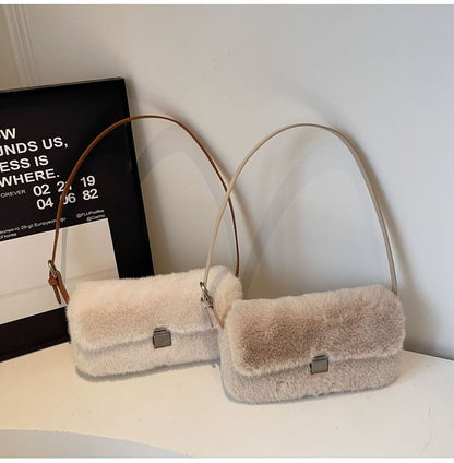 Flap Faux Fur Shoulder Bag