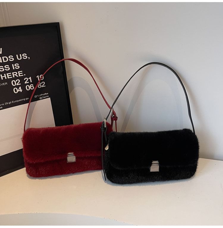 Flap Faux Fur Shoulder Bag