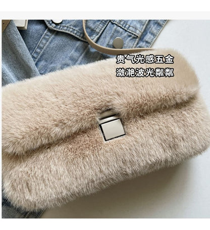 Flap Faux Fur Shoulder Bag