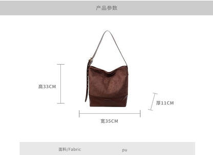 Panel Faux Suede Shoulder Bag