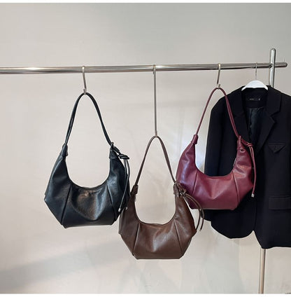Panel Faux Leather Shoulder Bag