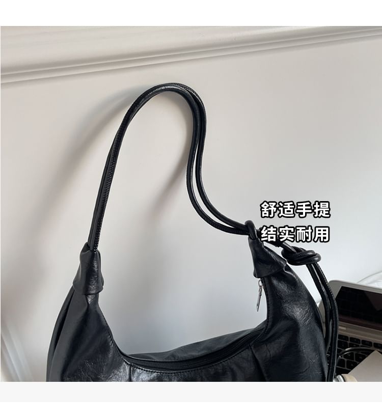 Panel Faux Leather Shoulder Bag