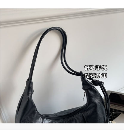 Panel Faux Leather Shoulder Bag