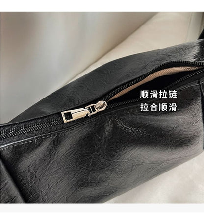 Panel Faux Leather Shoulder Bag