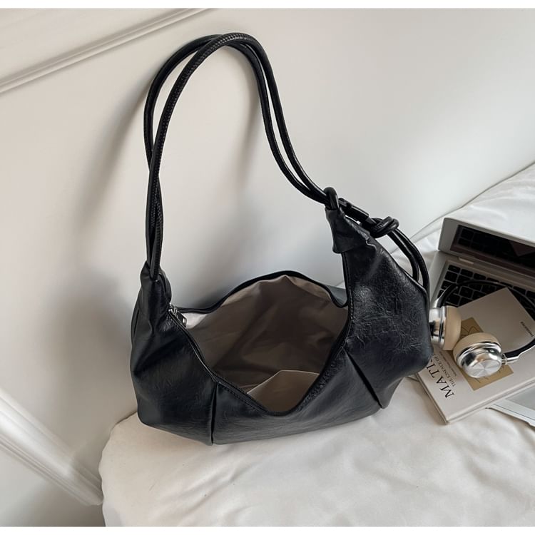 Panel Faux Leather Shoulder Bag