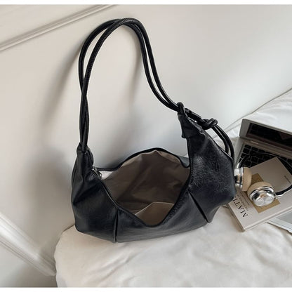 Panel Faux Leather Shoulder Bag