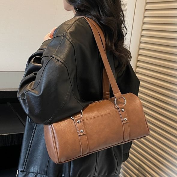 Faux Leather Shoulder Bag