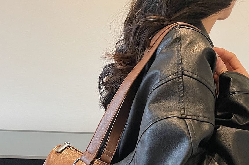 Faux Leather Shoulder Bag