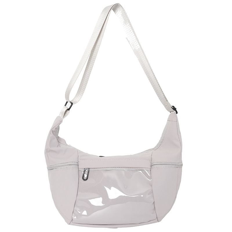 PVC Panel Plain Zip Shoulder Bag