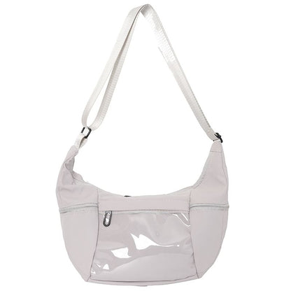 PVC Panel Plain Zip Shoulder Bag