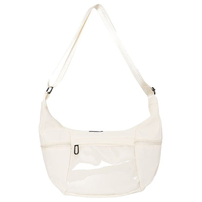 PVC Panel Plain Zip Shoulder Bag