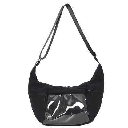 PVC Panel Plain Zip Shoulder Bag