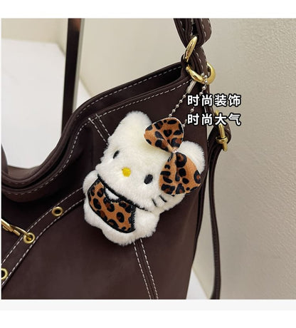 Faux Leather Clasped Shoulder Bag