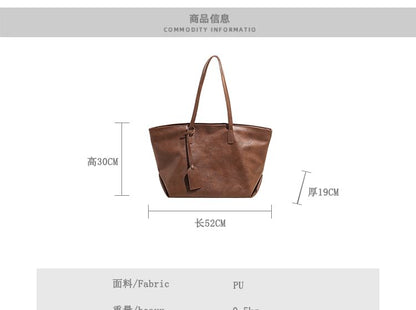 Faux Leather Plain Shoulder Bag