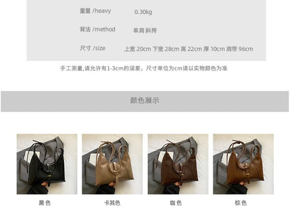 Faux Leather Buckled Strap Shoulder Bag