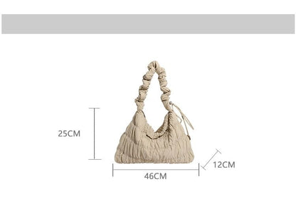 Ruched Plain Shoulder Bag