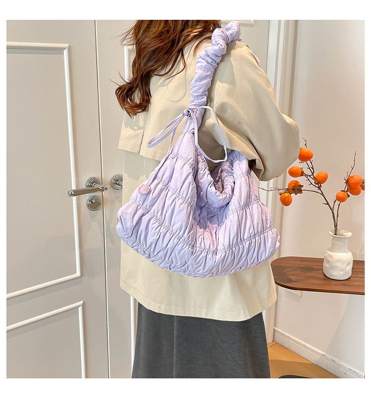 Ruched Plain Shoulder Bag