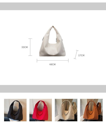 Corduroy Plain Shoulder Bag
