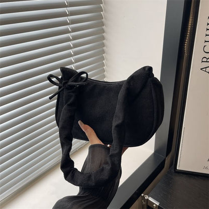 Drawstring Faux Suede Shoulder Bag