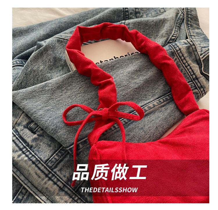 Drawstring Faux Suede Shoulder Bag