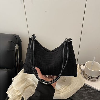 Plain Textured Shoulder Bag