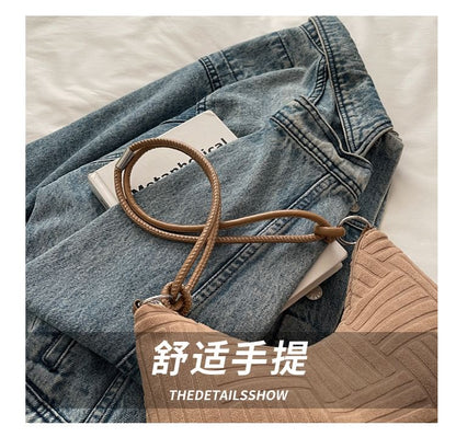 Plain Textured Shoulder Bag
