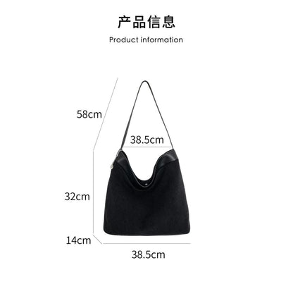 Panel Corduroy Shoulder Bag