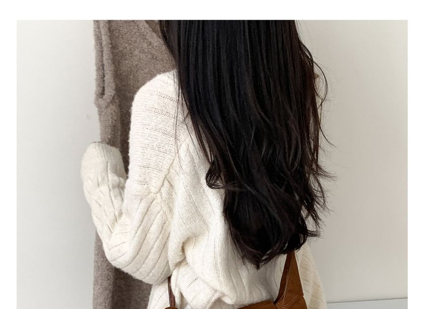 Panel Faux Suede Crossbody Shoulder Bag
