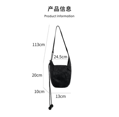 Panel Faux Suede Crossbody Shoulder Bag