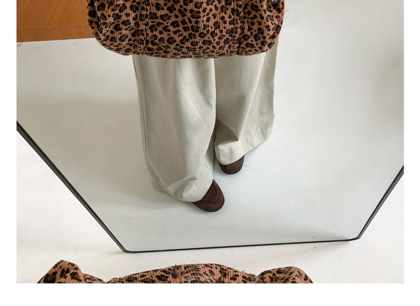 Leopard Print Corduroy Shoulder Bag