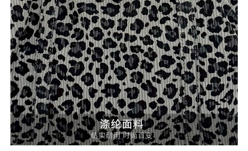 Leopard Print Corduroy Shoulder Bag