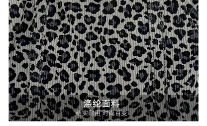 Leopard Print Corduroy Shoulder Bag